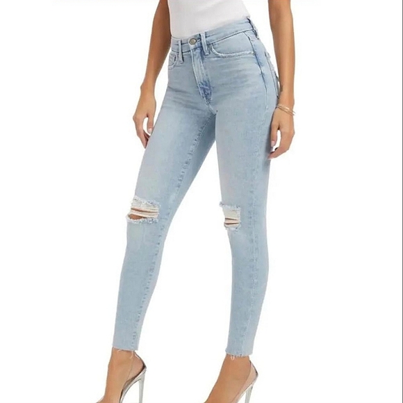 Good American Denim - Good American Good Legs Ripped Crop Skinny Jeans in Indigo 148 Sz 28